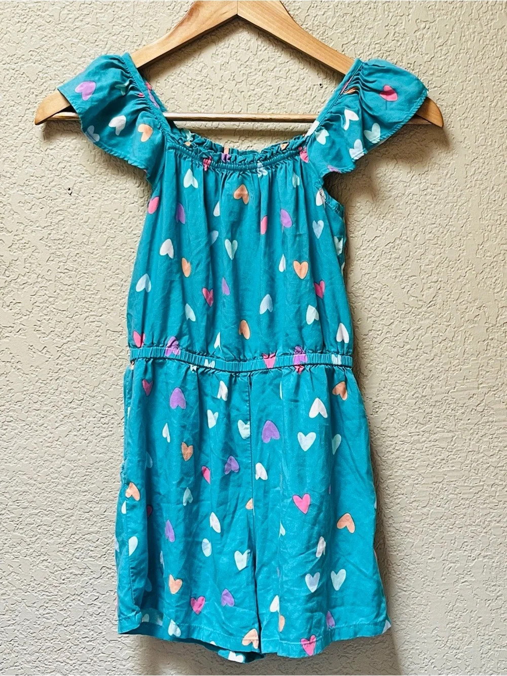Cat & Jack Girl Short Hearts Print Romper  Size- M (8)